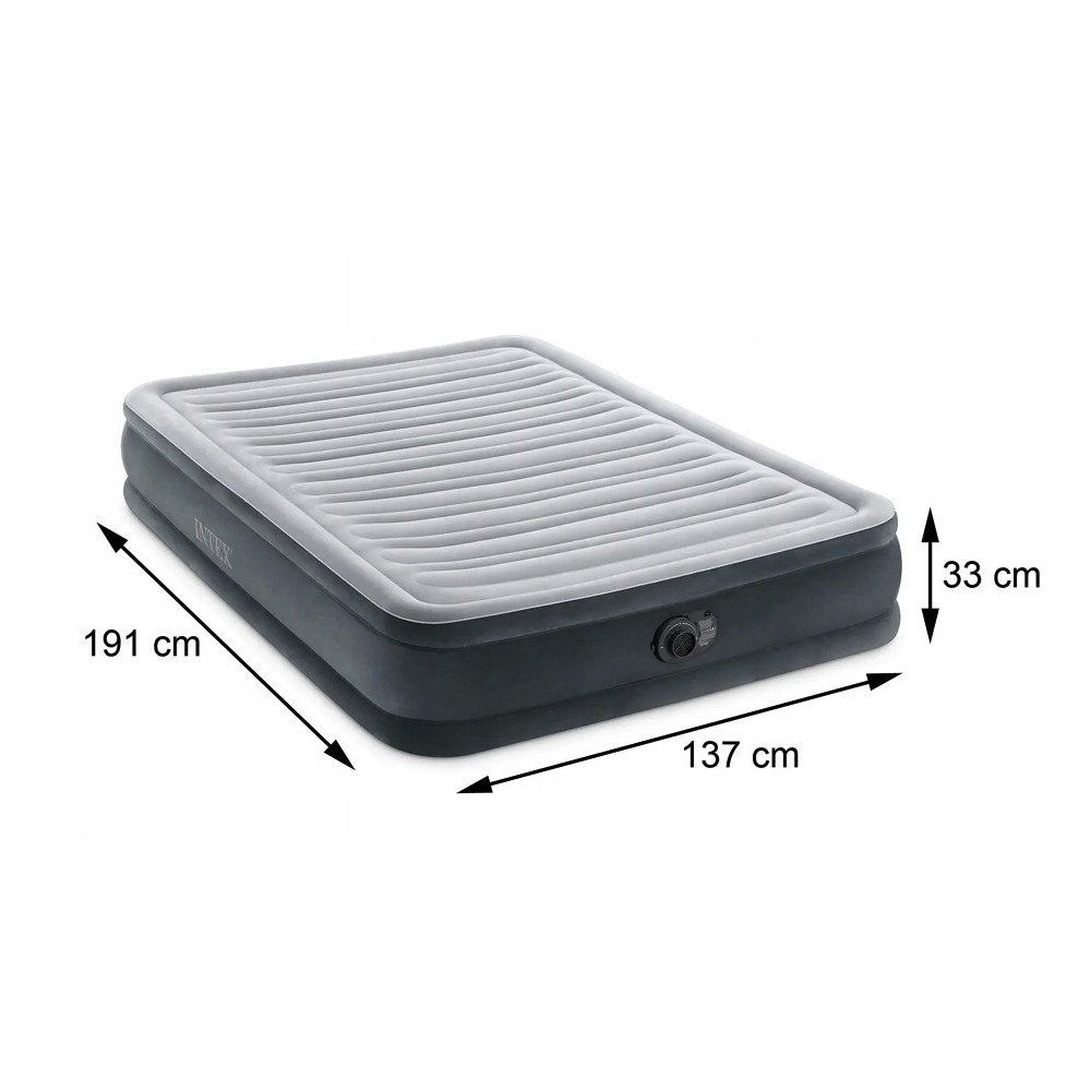 MATERAC WELUROWY DMUCHANY + POMPKA ELEKTRYCZNA INTEX 67768 DWUOSOBOWY