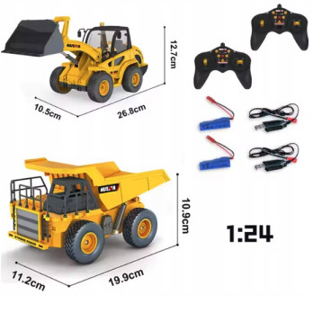 KOPARKA I WYWROTKA ZESTAW RC 1:24 HUINA 1515 ZDALNIE STEROWANE