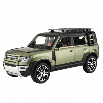 LAND ROVER DEFENDER METALOWY MODEL SAMOCHODU 1:24 DŹWIĘK ŚWIATŁO ZIELONY