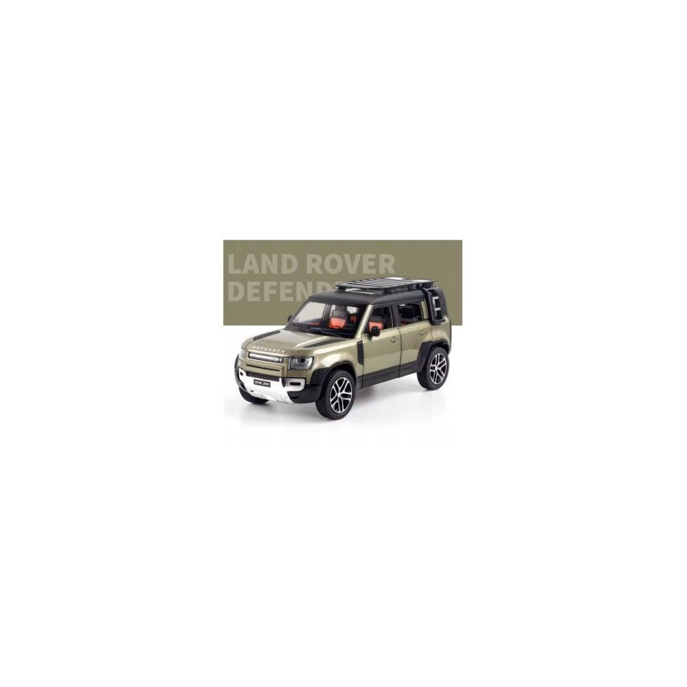 LAND ROVER DEFENDER METALOWY MODEL SAMOCHODU 1:24 DŹWIĘK ŚWIATŁO ZIELONY