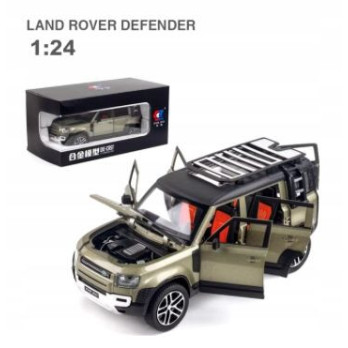 LAND ROVER DEFENDER METALOWY MODEL SAMOCHODU 1:24 DŹWIĘK ŚWIATŁO ZIELONY