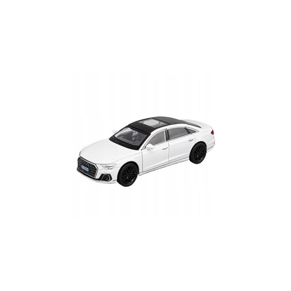AUDI A8 METALOWY MODEL SAMOCHODU 1:32 DŹWIĘK ŚWIATŁO PREZENT BIAŁY