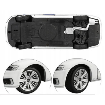 AUDI A8 METALOWY MODEL SAMOCHODU 1:32 DŹWIĘK ŚWIATŁO PREZENT BIAŁY