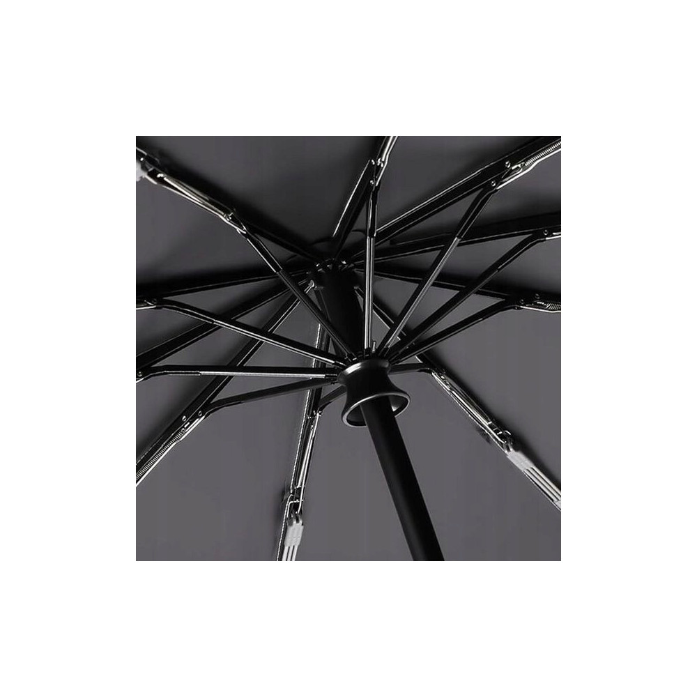 PARASOL PARASOLKA SKŁADANA AUTOMATYCZNA WZMOCNIONA WIATROODPORNA CZARNA