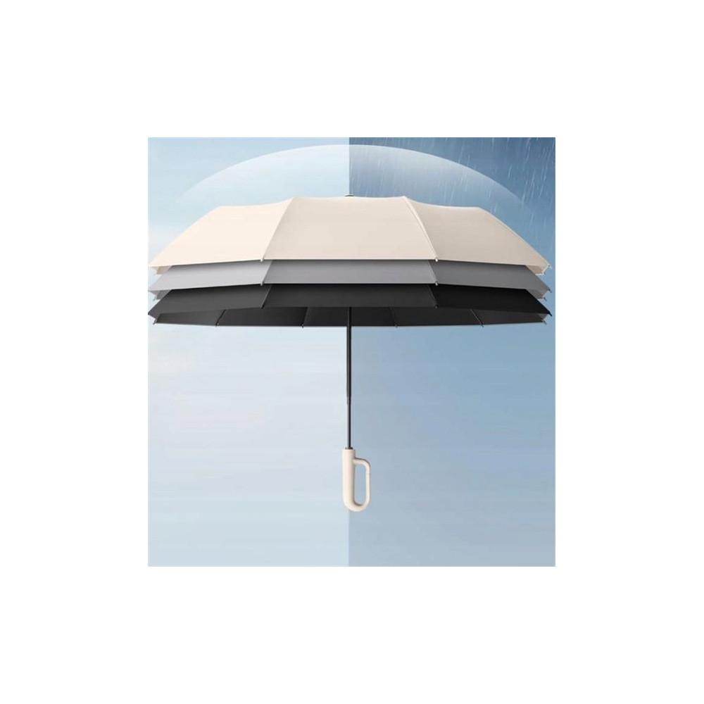 PARASOL PARASOLKA SKŁADANA AUTOMATYCZNA WZMOCNIONA WIATROODPORNA CZARNA