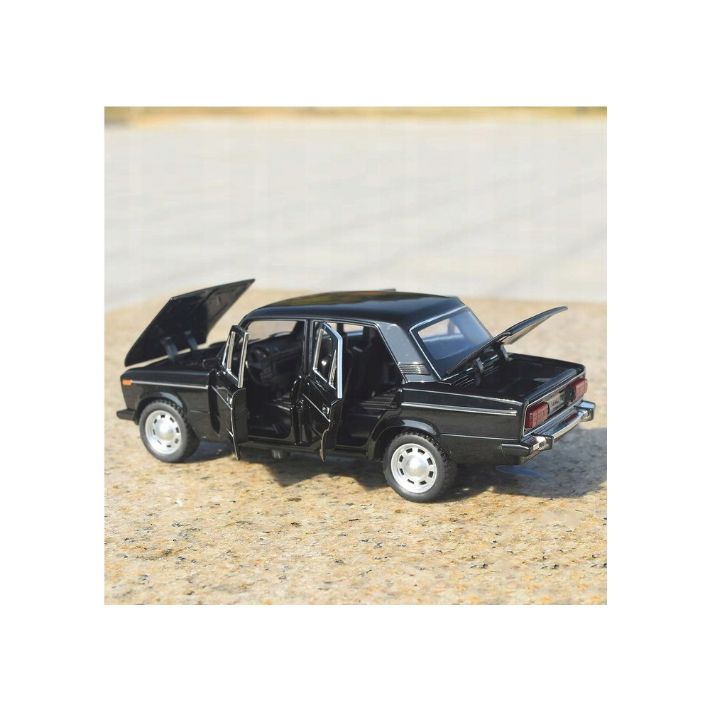 JIANYUAN LADA ROSYJSKI METALOWY MODEL SAMOCHODU 1:24 DŹWIĘK ŚWIATŁO CZARNY
