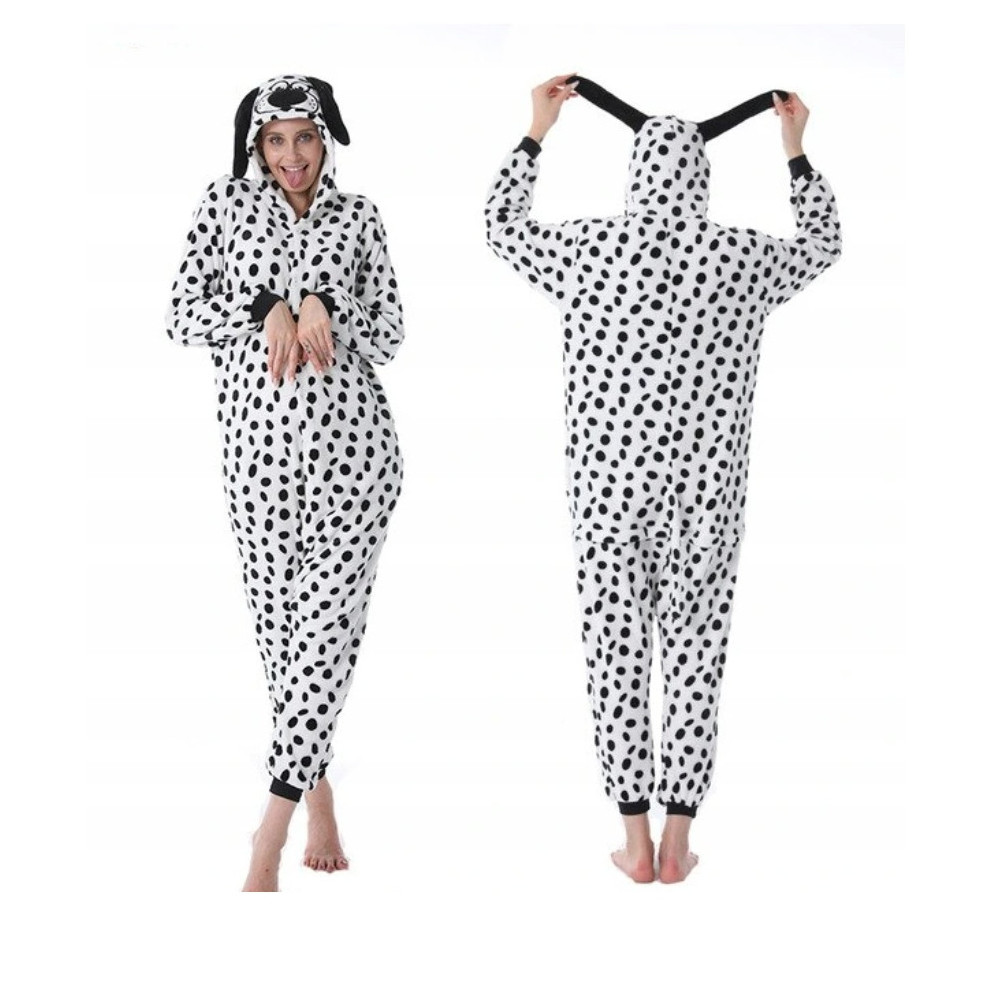 DALMATYŃCZYK PIES BIAŁY ONESIE PIŻAMA DRES KOSTIUM PRZEBRANIE KIGURUMI M