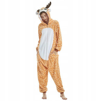 JELONEK ONESIE DRES PRZEBRANIE PIŻAMA KOMBINEZON KIGURUMI DEER M