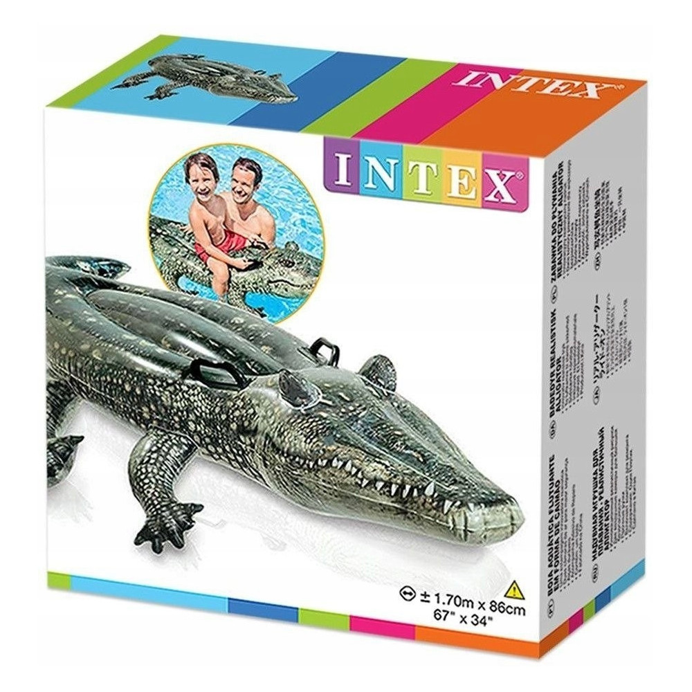 Materac do pływania INTEX Krokodyl Aligator 57551 zielony dla dzieci lato