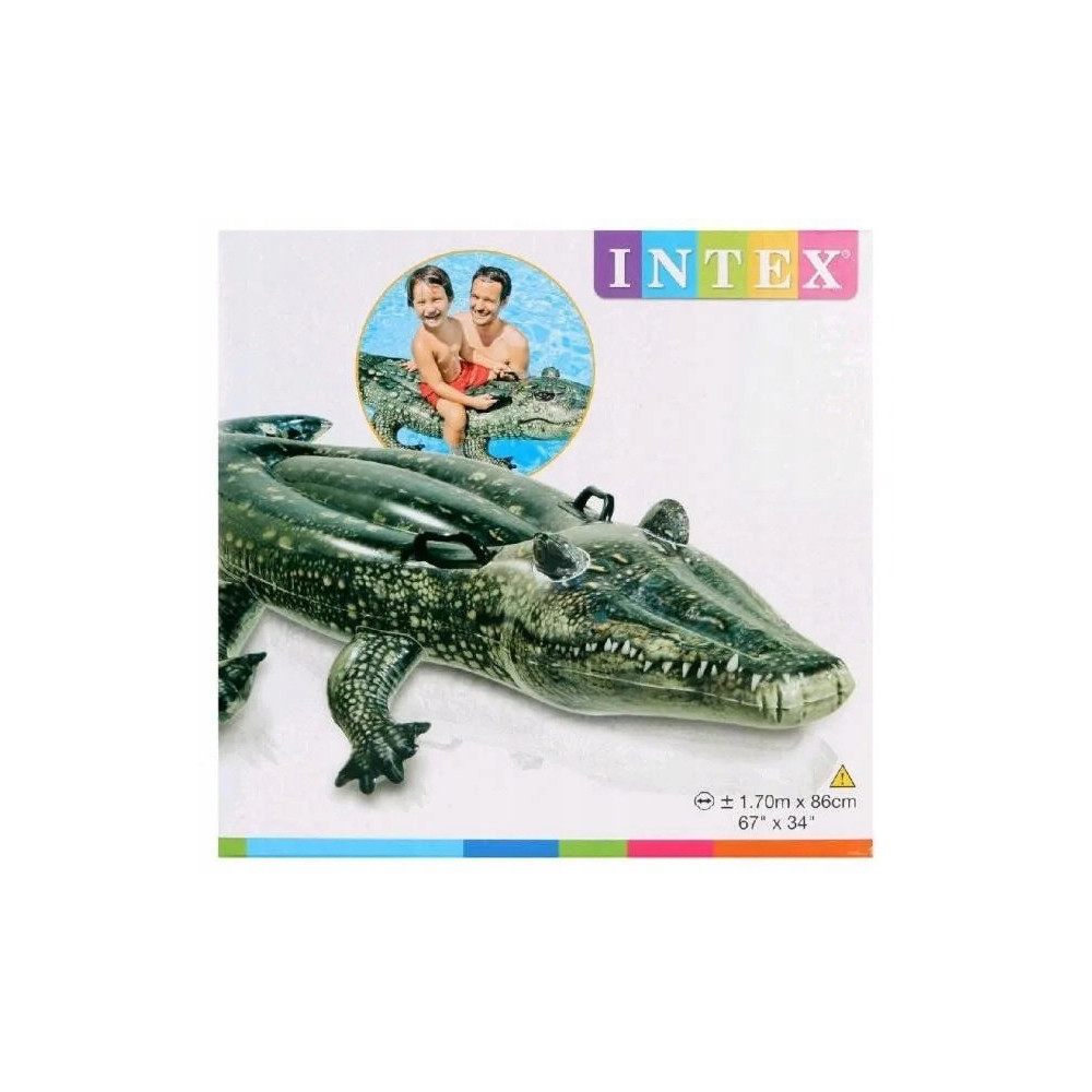 Materac do pływania INTEX Krokodyl Aligator 57551 zielony dla dzieci lato
