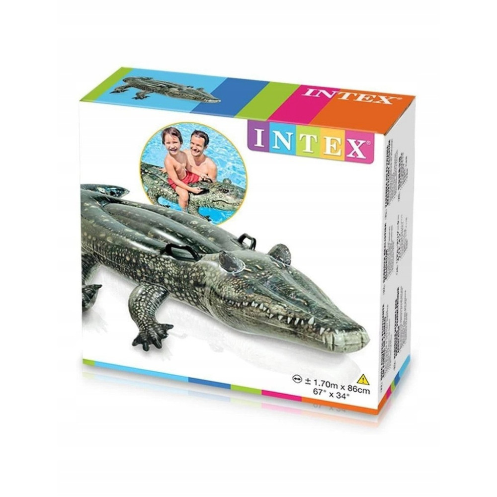 Materac do pływania INTEX Krokodyl Aligator 57551 zielony dla dzieci lato