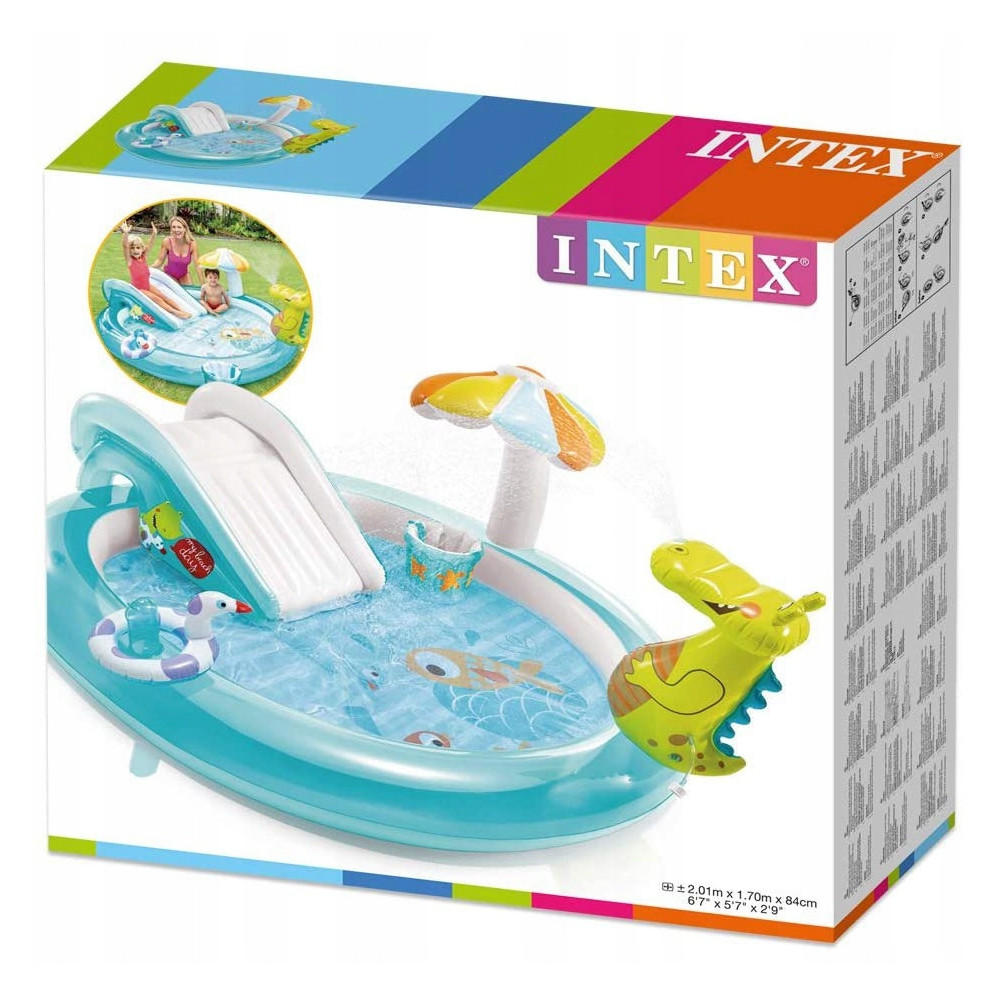 Basen dmuchany okrągły ze zdjeżdzalnią dla najmłodszych dzieci INTEX 57165