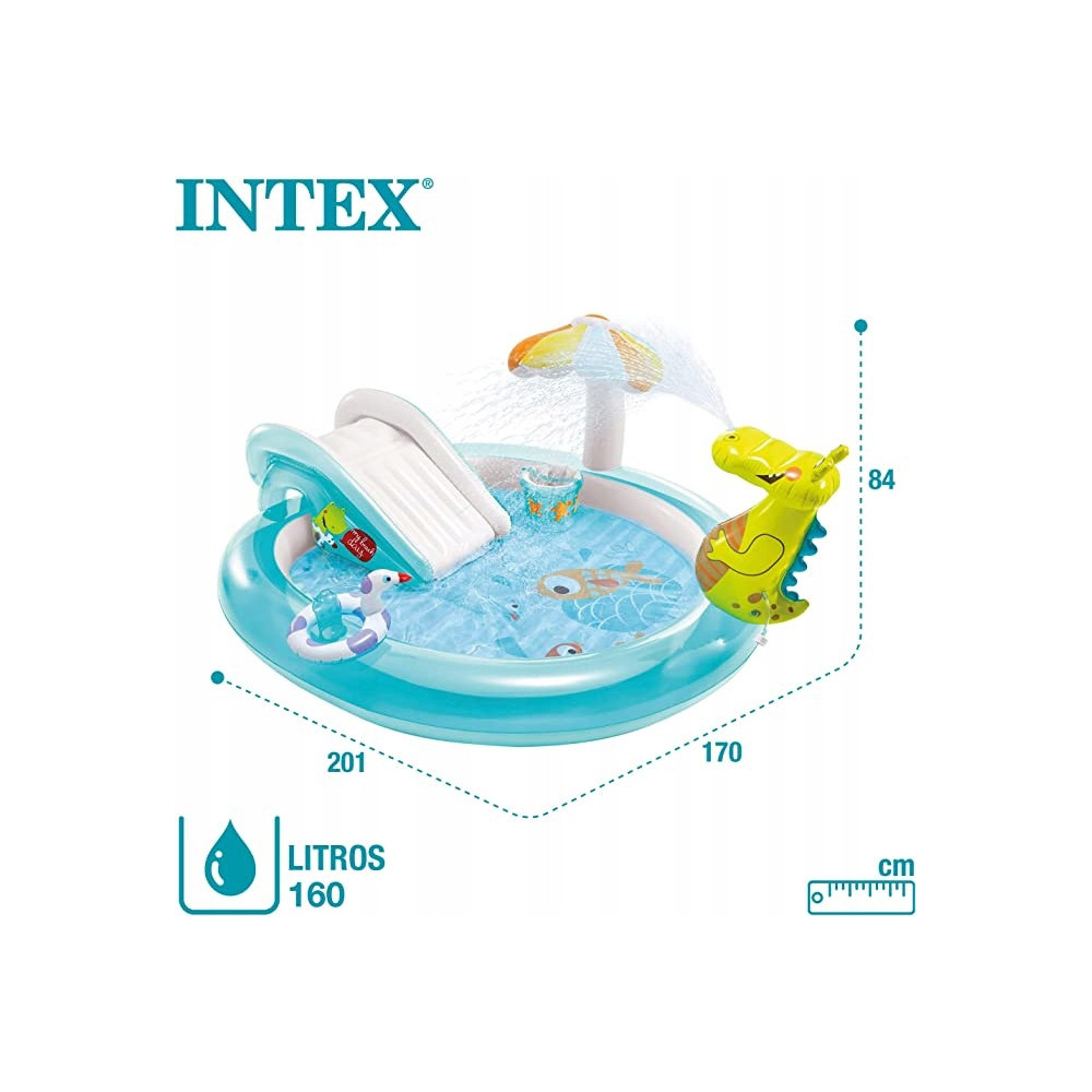 Basen dmuchany okrągły ze zdjeżdzalnią dla najmłodszych dzieci INTEX 57165