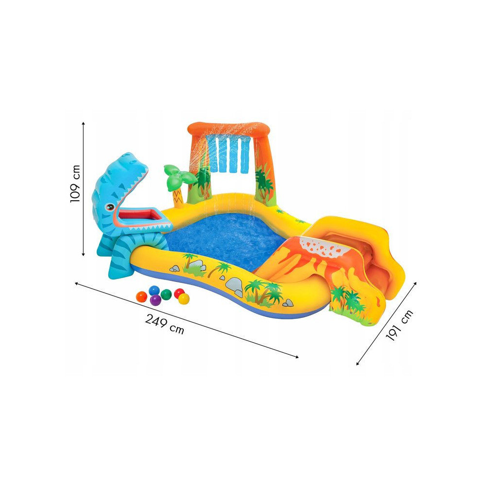 INTEX 57444 Duże Centrum zabaw Dinosaur II 249x191x109 cm dla dzieci LATO