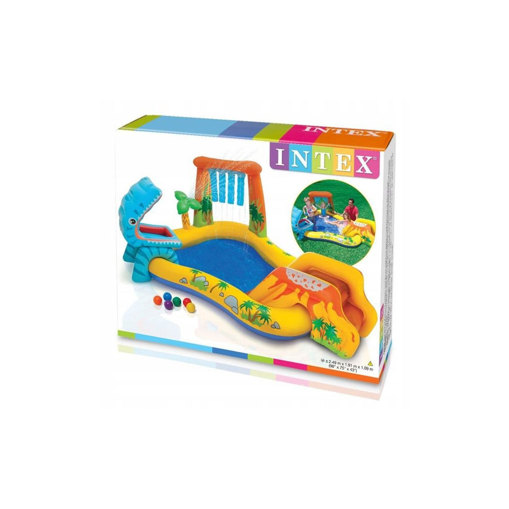 INTEX 57444 Duże Centrum zabaw Dinosaur II 249x191x109 cm dla dzieci LATO