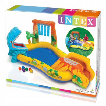 INTEX 57444 Duże Centrum zabaw Dinosaur II 249x191x109 cm dla dzieci LATO