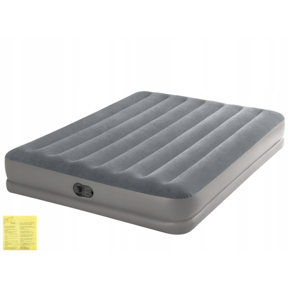 NOWY Materac dwuosobowy INTEX 64114 203 x 152 x 30 cm szary z pompką USB