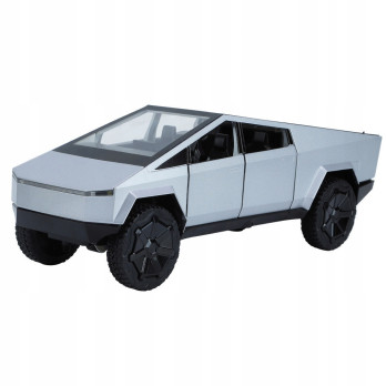 METALOWY MODEL TESLA CYBERTRUCK Z QUADEM 1:24 DŹWIĘK LED OTWIERANE DRZWI
