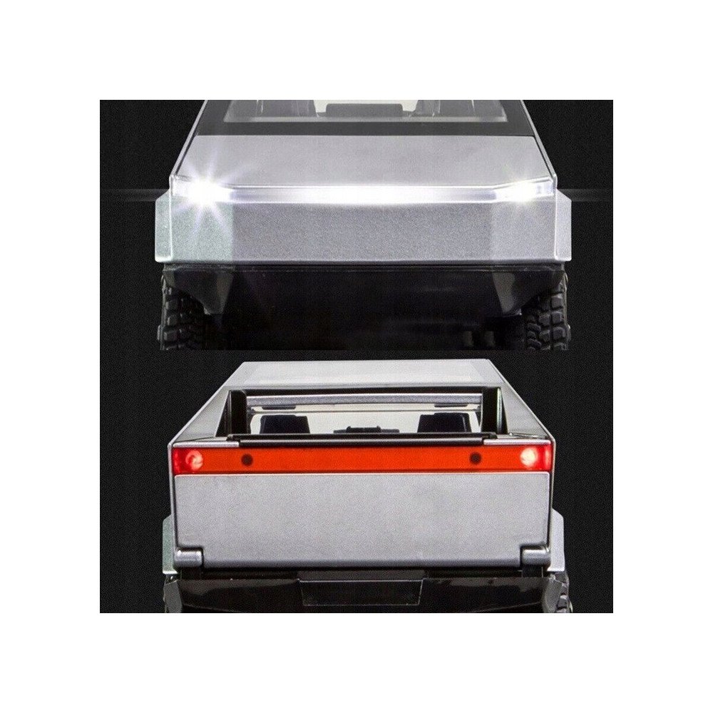 METALOWY MODEL TESLA CYBERTRUCK Z QUADEM 1:24 DŹWIĘK LED OTWIERANE DRZWI