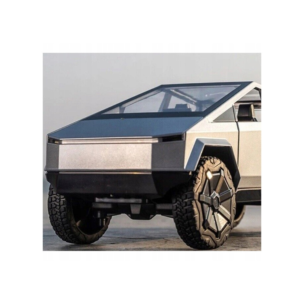 METALOWY MODEL TESLA CYBERTRUCK Z QUADEM 1:24 DŹWIĘK LED OTWIERANE DRZWI