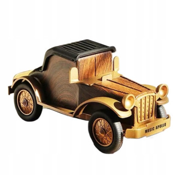 DREWNIANY GŁOŚNIK BLUETOOTH VINTAGE STOJAK NA TELEFON MINI STEREO PREZENT