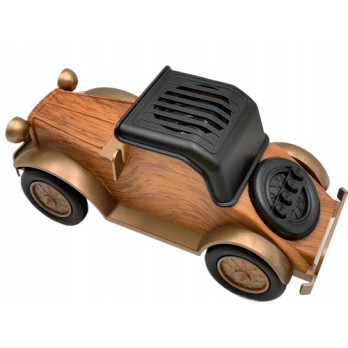 DREWNIANY GŁOŚNIK BLUETOOTH VINTAGE STOJAK NA TELEFON MINI STEREO PREZENT