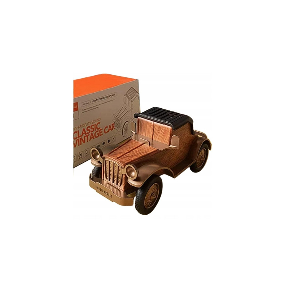 DREWNIANY GŁOŚNIK BLUETOOTH VINTAGE STOJAK NA TELEFON MINI STEREO PREZENT