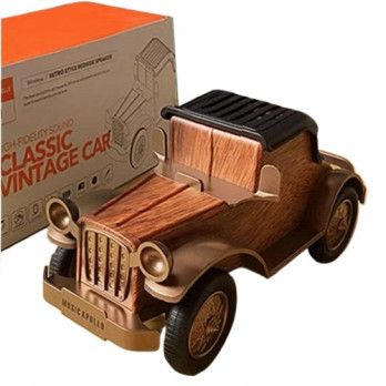 DREWNIANY GŁOŚNIK BLUETOOTH VINTAGE STOJAK NA TELEFON MINI STEREO PREZENT