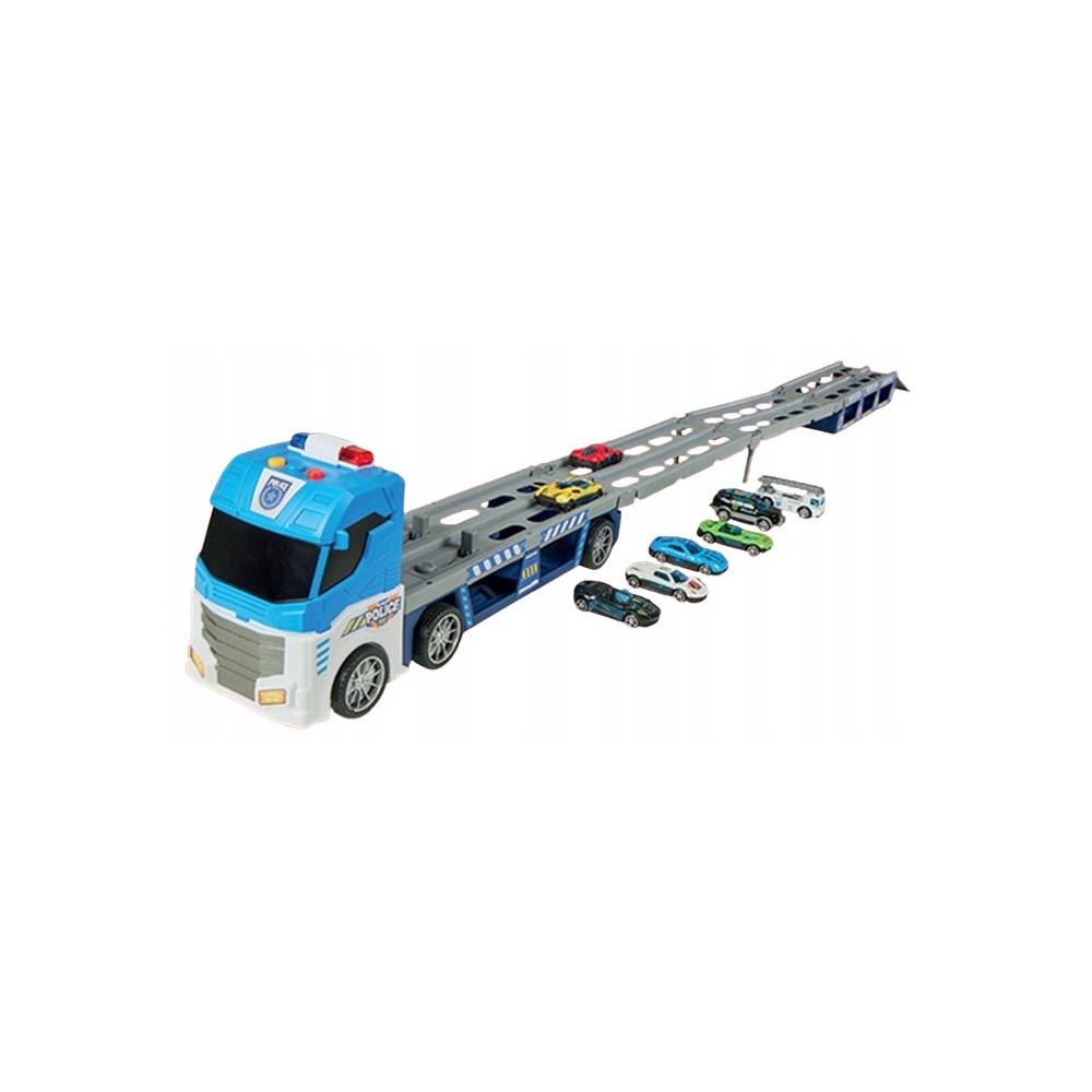 Elefun 2w1 Auto transporter i tor wyścigowy + 8 autek 135cm