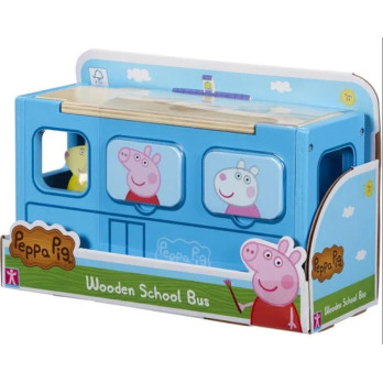 Sorter CHARACTER Świnka Peppa drewniany autobus z figurką i klockami