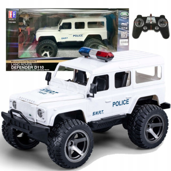 JEEP RC POLICYJNY ZDALNIE STEROWANY POJAZD SAMOCHÓD BIAŁY
