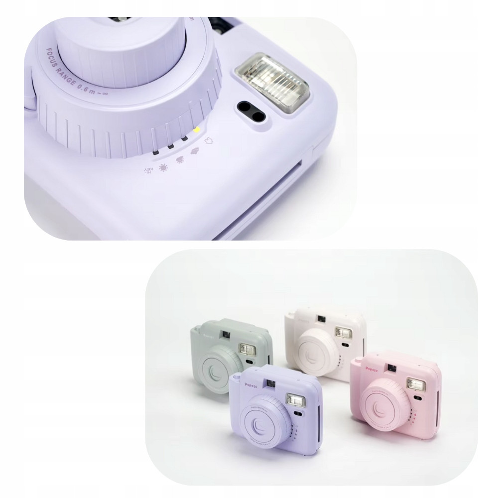 POPOTO BIAŁY APARAT NATYCHMIASTOWY Z WKŁADAMI INSTAX MINI 10 szt PREZENT