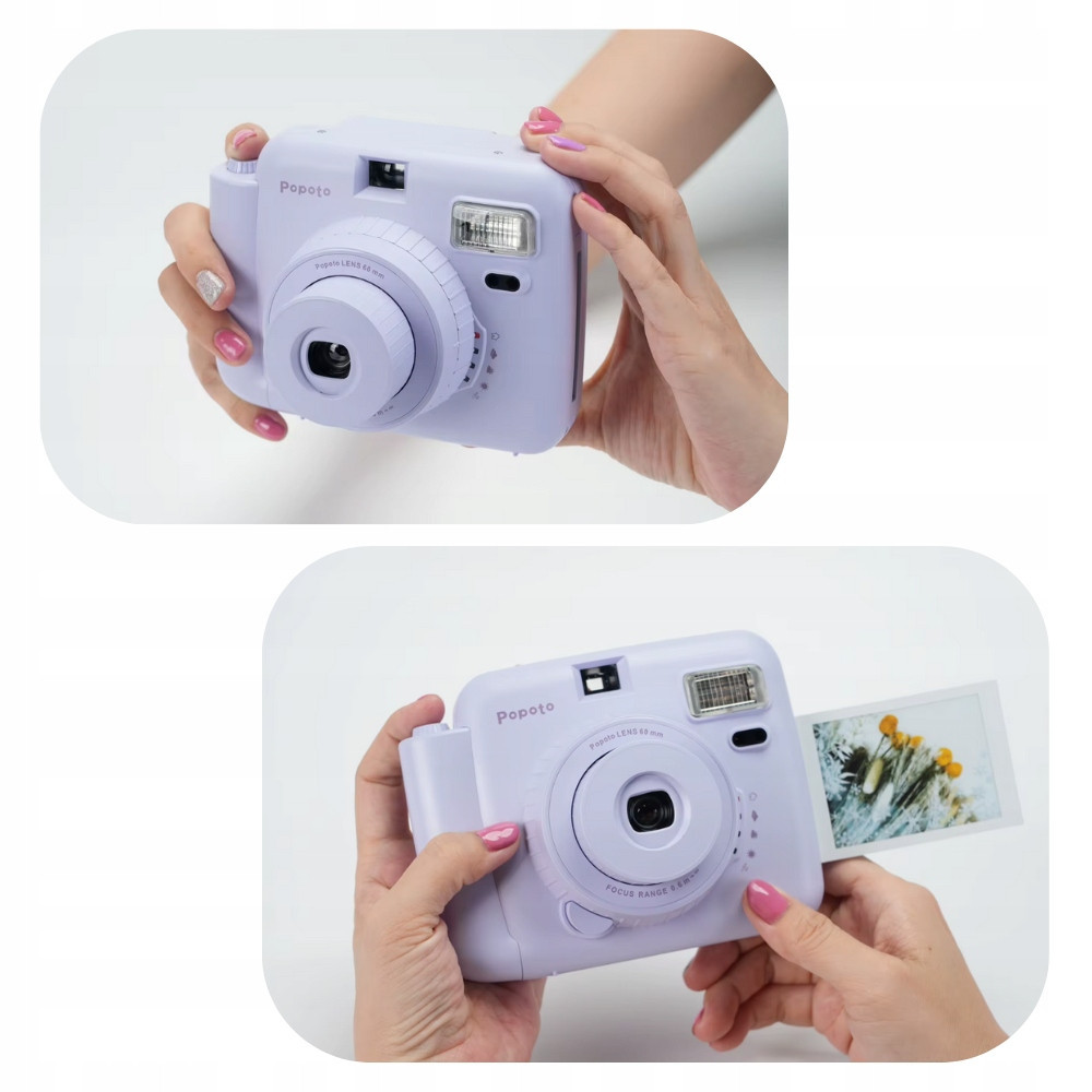 POPOTO BIAŁY APARAT NATYCHMIASTOWY Z WKŁADAMI INSTAX MINI 10 szt PREZENT
