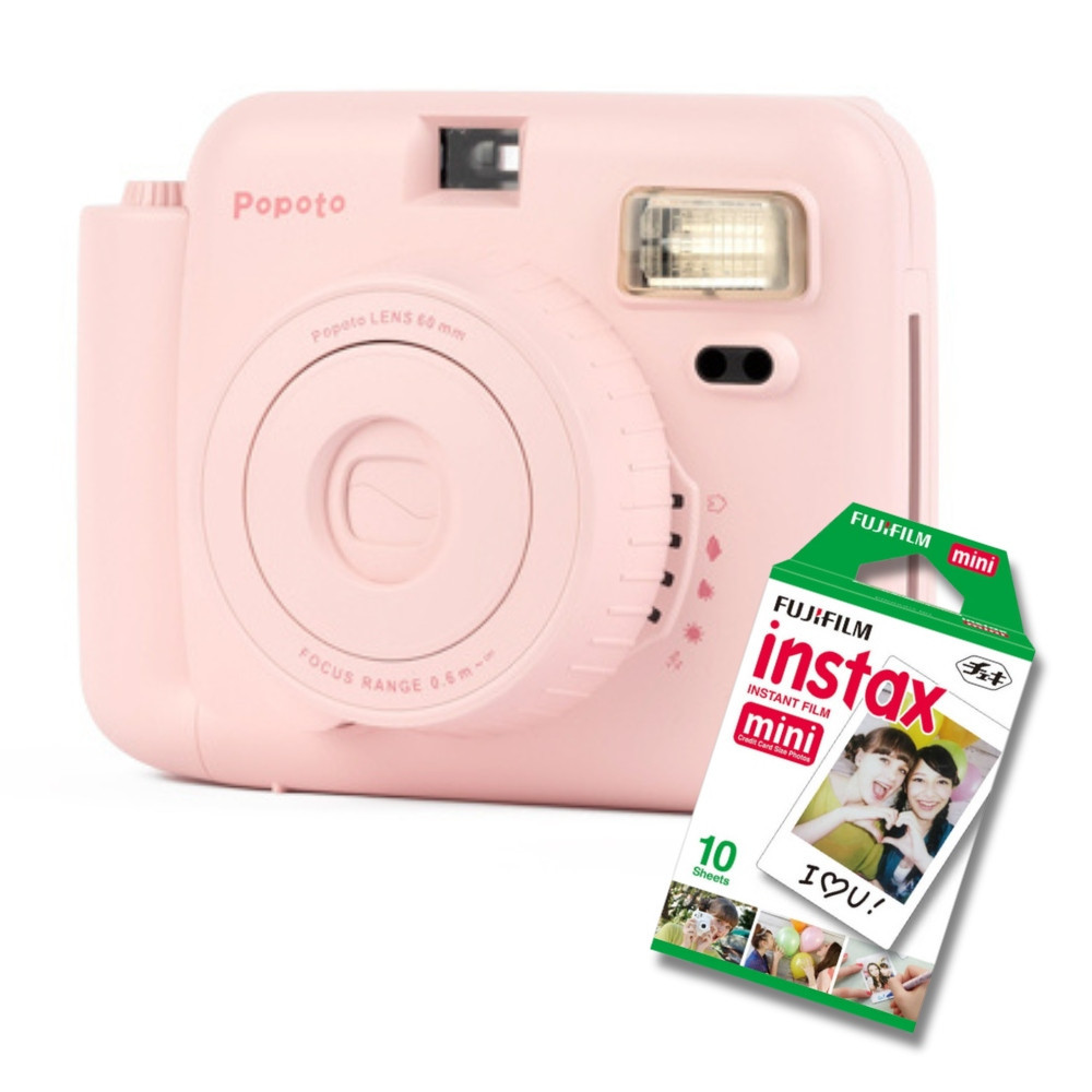 POPOTO RÓŻOWY APARAT NATYCHMIASTOWY Z WKŁADAMI INSTAX MINI 10 szt PREZENT