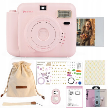 POPOTO RÓŻOWY APARAT NATYCHMIASTOWY Z WKŁADAMI INSTAX MINI 10 szt PREZENT