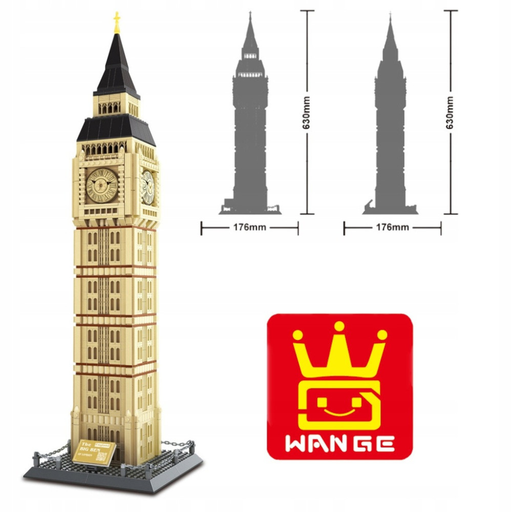 KLOCKI KONSTRUKCYJNE WANGE 5216 BIG BEN (ELIZABETH TOWER) 1640 KLOCKÓW