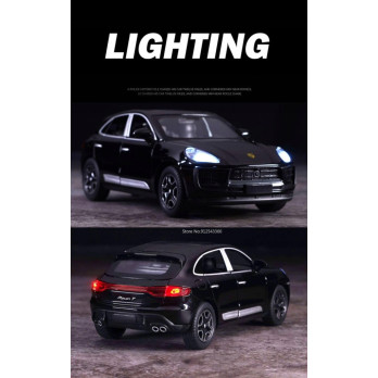 PORSCHE MACAN T METALOWY MODEL SAMOCHODU 1:32 DŹWIĘK ŚWIATŁO CZARNY PREZENT
