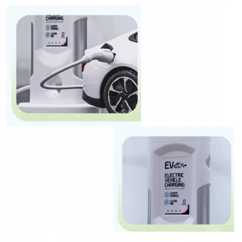 SAMOCHÓD ELEKTRYCZNY ZE STACJĄ ŁADUJĄCĄ RTR RC BIAŁY 1:16 ZABAWKA PREZENT