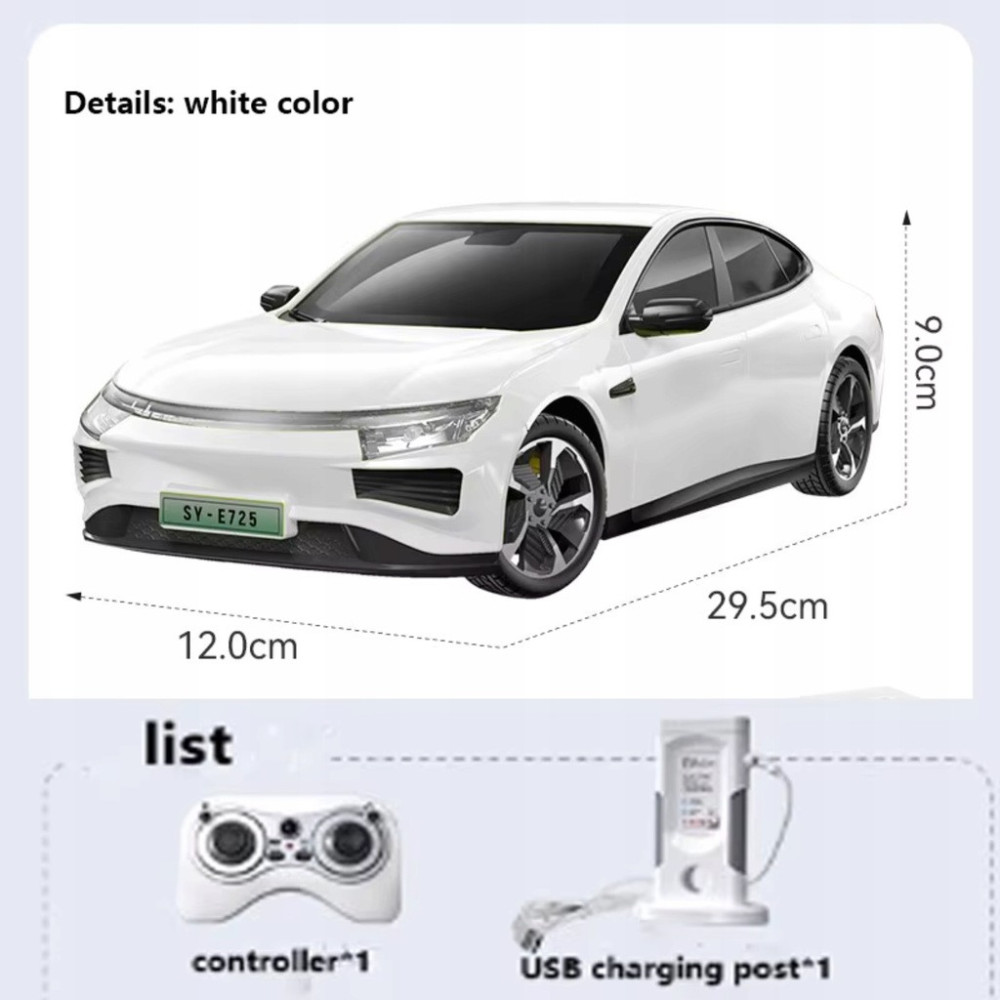 SAMOCHÓD ELEKTRYCZNY ZE STACJĄ ŁADUJĄCĄ RTR RC BIAŁY 1:16 ZABAWKA PREZENT