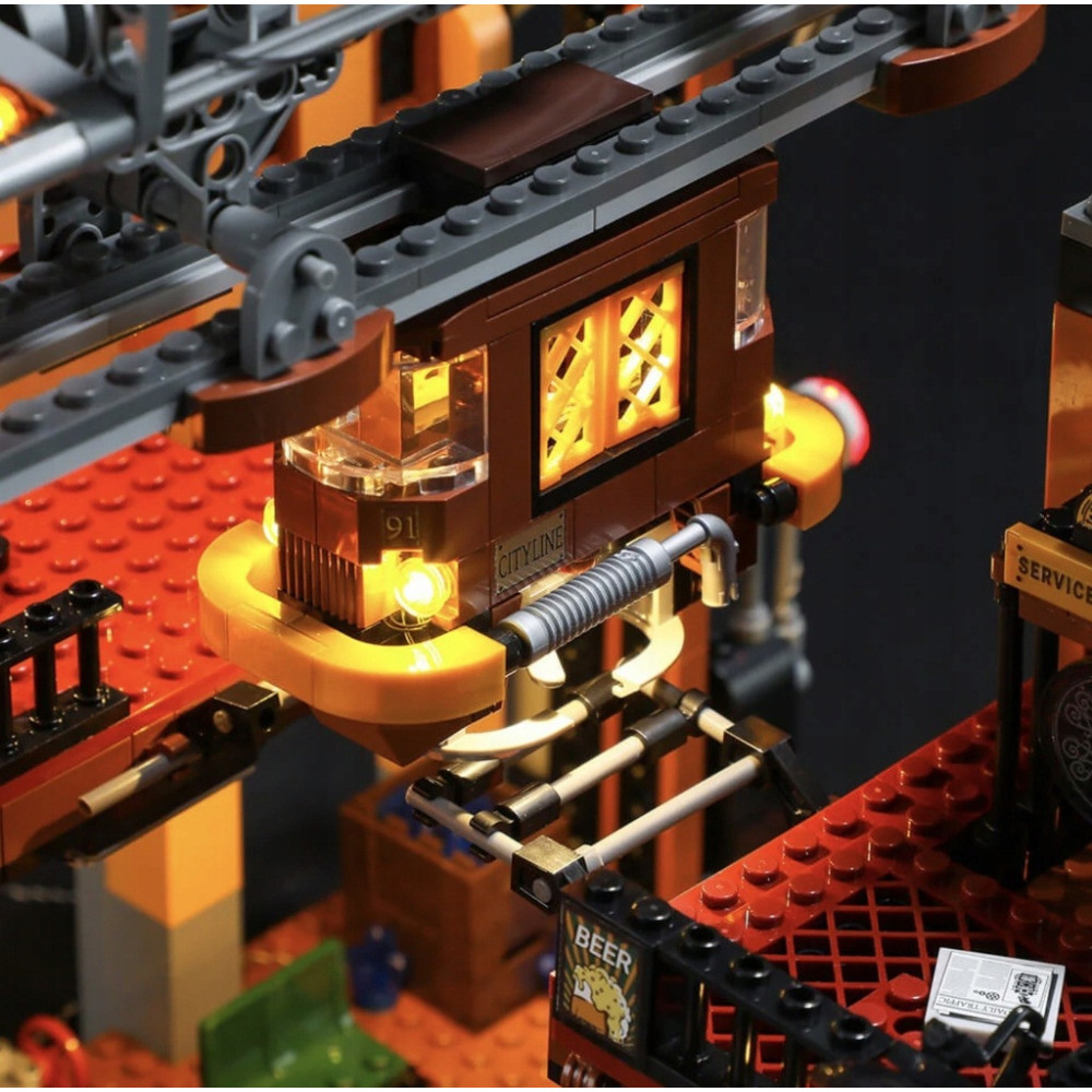 KLOCKI STACJA KOLEJOWA F9007 LED ŚWIECĄCA ZESTAW DO UŁOŻENIA 1843 KLOCKÓW