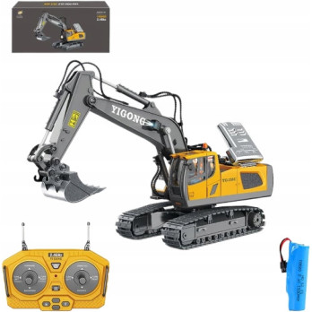 KOPARKA RC 1:20 POJAZD BUDOWLANY ZDALNIE STEROWANA Z METALOWĄ ŁOPATĄ