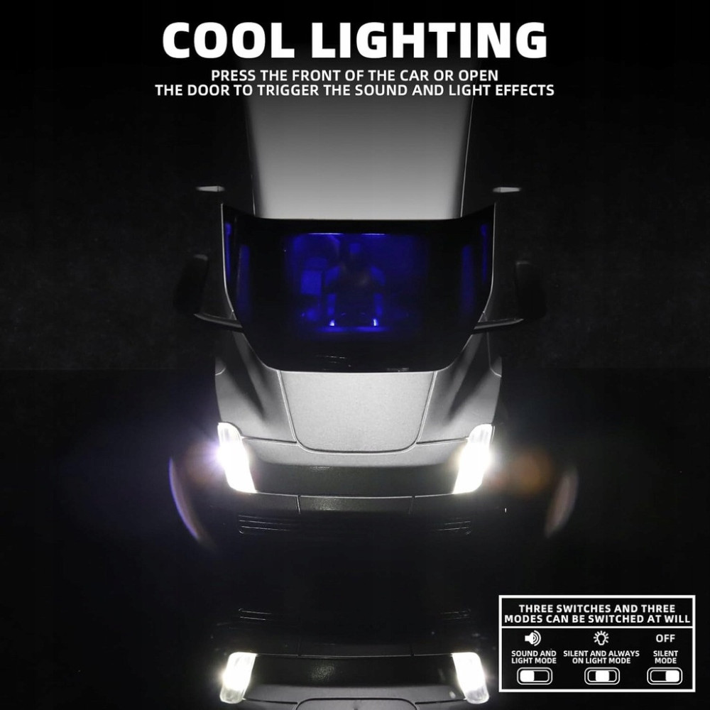 TESLA SEMI ALLOUD TRUCK HEAD METALOWY MODEL 1:24 DŹWIĘK ŚWIATŁO