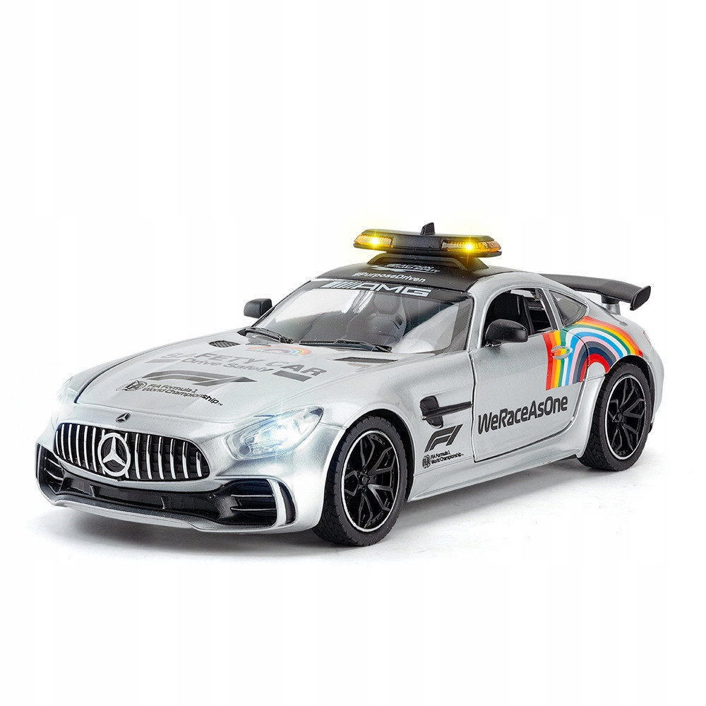 MERCEDES-AMG F1 SAFETY CAR METALOWY MODEL SAMOCHODU 1:24 DŹWIĘK ŚWIATŁO