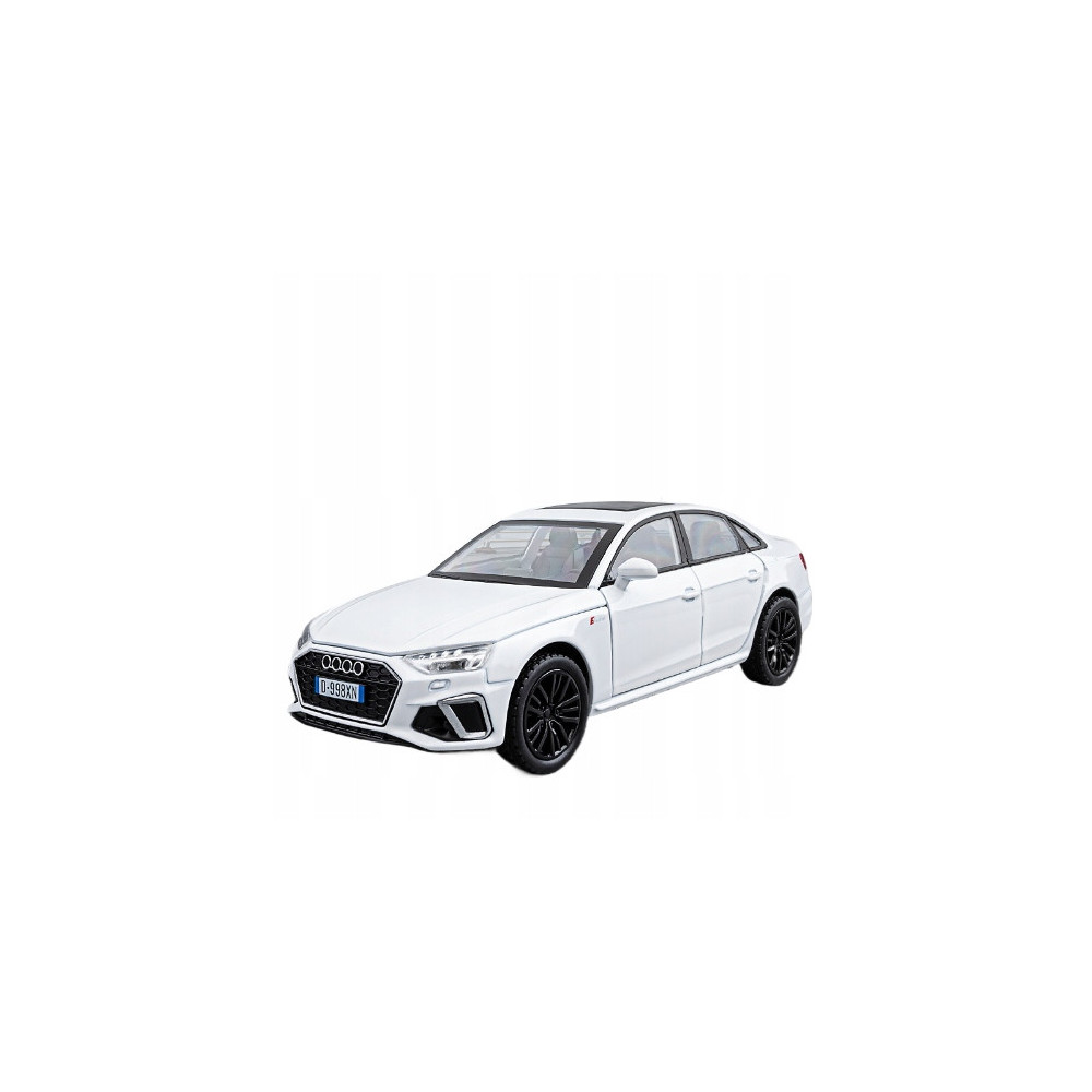 AUDI A4 METALOWY MODEL SAMOCHODU 1:32 DŹWIĘK ŚWIATŁO PREZENT BIAŁY
