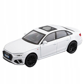 AUDI A4 METALOWY MODEL SAMOCHODU 1:32 DŹWIĘK ŚWIATŁO PREZENT BIAŁY