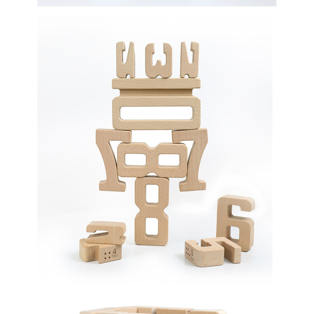 DREWNIANE CYFRY UKŁADANKA NAUKA LICZENIA PUZZLE DLA DZIECI MONTESSORI