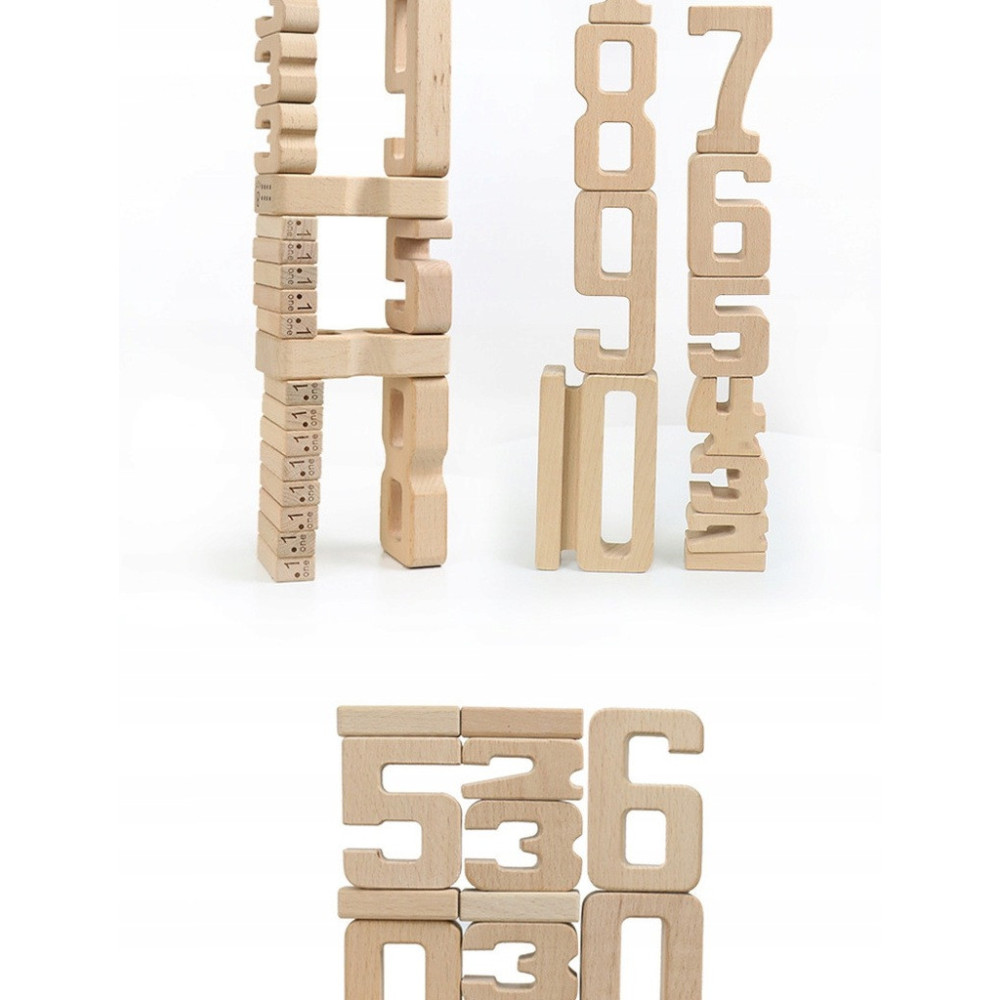 DREWNIANE CYFRY UKŁADANKA NAUKA LICZENIA PUZZLE DLA DZIECI MONTESSORI