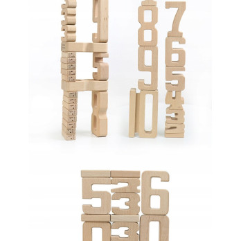 DREWNIANE CYFRY UKŁADANKA NAUKA LICZENIA PUZZLE DLA DZIECI MONTESSORI
