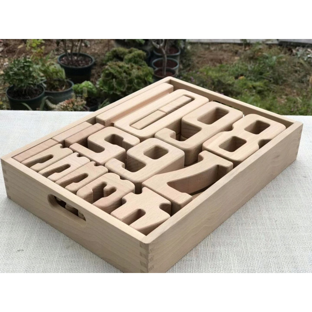 DREWNIANE CYFRY UKŁADANKA NAUKA LICZENIA PUZZLE DLA DZIECI MONTESSORI