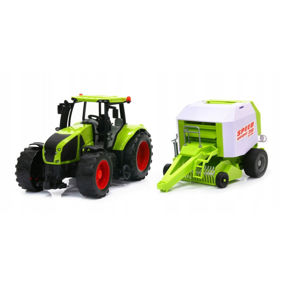 TRAKTOR Z PRASĄ DO SŁOMY CIĄGNIK ZDALNIE STEROWANY 1:24 RC POJAZDY ROLNICZE